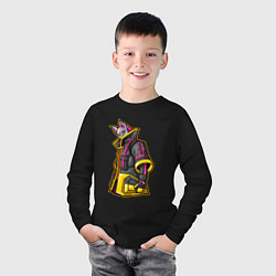 Лонгслив хлопковый детский Fortnite Молнии, цвет: черный — фото 2