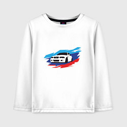 Лонгслив хлопковый детский BMW True, цвет: белый