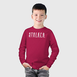 Лонгслив хлопковый детский S T A L K E R - Logo, цвет: маджента — фото 2