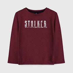 Лонгслив хлопковый детский S T A L K E R - Logo, цвет: меланж-бордовый