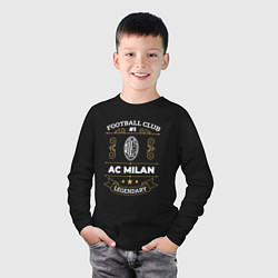 Лонгслив хлопковый детский AC Milan - FC 1, цвет: черный — фото 2