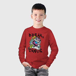 Лонгслив хлопковый детский Погружение в Брейк Данс, цвет: красный — фото 2