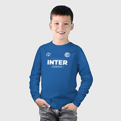 Лонгслив хлопковый детский Inter Форма Чемпионов, цвет: синий — фото 2
