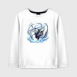 Лонгслив хлопковый детский Летящая Римуру, цвет: белый