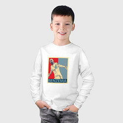 Лонгслив хлопковый детский Madrid - Benzema, цвет: белый — фото 2
