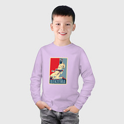 Лонгслив хлопковый детский Benzema, цвет: лаванда — фото 2
