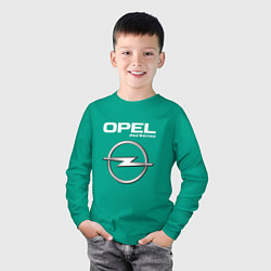 Лонгслив хлопковый детский OPEL Pro Racing, цвет: зеленый — фото 2