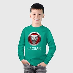 Лонгслив хлопковый детский JAGUAR Jaguar, цвет: зеленый — фото 2