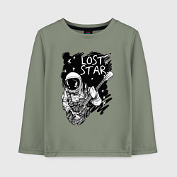 Лонгслив хлопковый детский Lost stars Space music, цвет: авокадо