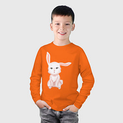 Лонгслив хлопковый детский Милый Крольчонок Удивлён, цвет: оранжевый — фото 2