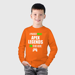Лонгслив хлопковый детский Apex Legends I Paused, цвет: оранжевый — фото 2