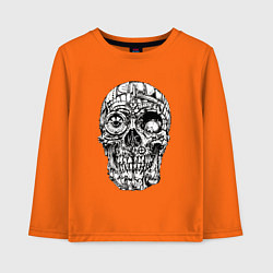 Лонгслив хлопковый детский Steampunk Skull, цвет: оранжевый