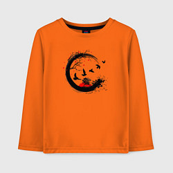 Лонгслив хлопковый детский Закат в японском стиле, цвет: оранжевый
