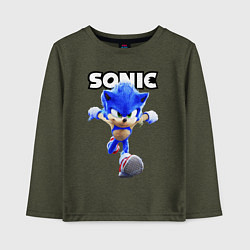 Лонгслив хлопковый детский Sonic the Hedgehog 2, цвет: меланж-хаки