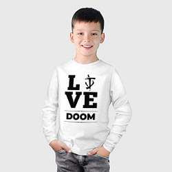 Лонгслив хлопковый детский Doom Love Classic, цвет: белый — фото 2