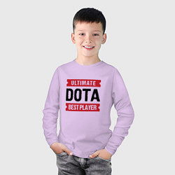 Лонгслив хлопковый детский Dota: таблички Ultimate и Best Player, цвет: лаванда — фото 2