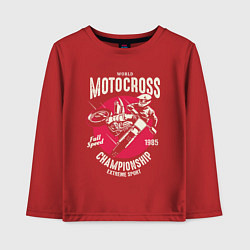 Лонгслив хлопковый детский МОТОКРОСС ЧЕМПИОН, цвет: красный