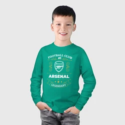 Лонгслив хлопковый детский Arsenal: Football Club Number 1, цвет: зеленый — фото 2