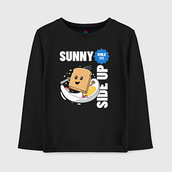 Лонгслив хлопковый детский Sunny side up, цвет: черный