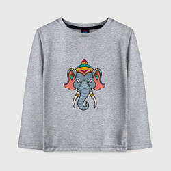 Лонгслив хлопковый детский Индия - Слон, цвет: меланж
