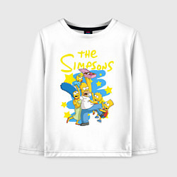 Лонгслив хлопковый детский The SimpsonsСемейка Симпсонов, цвет: белый