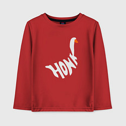 Лонгслив хлопковый детский Honk White Гусь Белый, цвет: красный