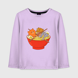 Детский лонгслив THREE CATS EATING NOODLES