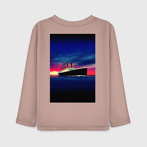 Детский лонгслив Лайнер Титаник / Пыльно-розовый – фото 2