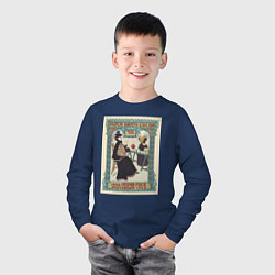 Лонгслив хлопковый детский Dutch Skate Cocoa Винтажная реклама, цвет: тёмно-синий — фото 2