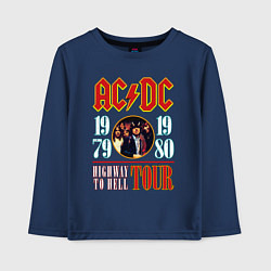 Лонгслив хлопковый детский ACDC HIGHWAY TO HELL TOUR, цвет: тёмно-синий