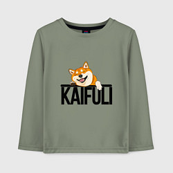 Лонгслив хлопковый детский Kaifuli shiba inu, цвет: авокадо