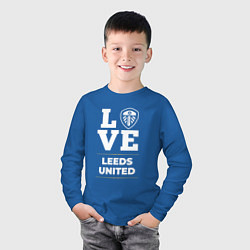 Лонгслив хлопковый детский Leeds United Love Classic, цвет: синий — фото 2