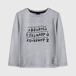 Лонгслив хлопковый детский STRANGER THINGS ALPHABET, цвет: меланж