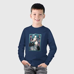 Лонгслив хлопковый детский Hatsune Miku Drain, цвет: тёмно-синий — фото 2
