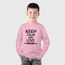 Лонгслив хлопковый детский Keep calm Volsk Вольск, цвет: светло-розовый — фото 2