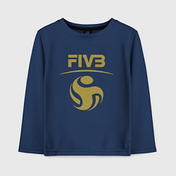 Лонгслив хлопковый детский FIVB ВОЛЕЙБОЛ ЛОГО, цвет: тёмно-синий