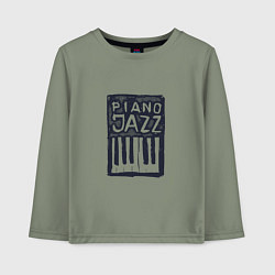 Лонгслив хлопковый детский Piano Jazz, цвет: авокадо