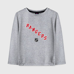 Лонгслив хлопковый детский New York Rangers NHL, цвет: меланж