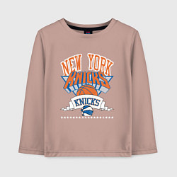 Лонгслив хлопковый детский NEW YORK KNIKS NBA, цвет: пыльно-розовый