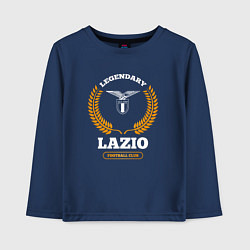 Лонгслив хлопковый детский Лого Lazio и надпись Legendary Football Club, цвет: тёмно-синий