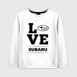 Лонгслив хлопковый детский Subaru Love Classic, цвет: белый