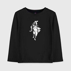 Лонгслив хлопковый детский Каменный купидон, цвет: черный