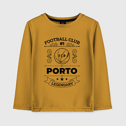 Лонгслив хлопковый детский Porto: Football Club Number 1 Legendary, цвет: горчичный