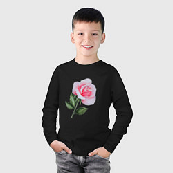Лонгслив хлопковый детский Gentle Rose, цвет: черный — фото 2