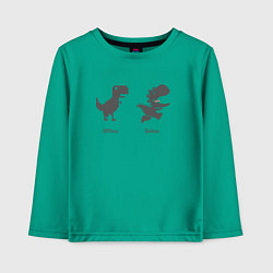Лонгслив хлопковый детский Google Dinosaur оставайся на связи, цвет: зеленый