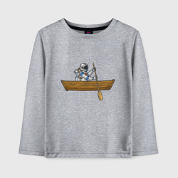 Лонгслив хлопковый детский Космонавт в лодке, цвет: меланж