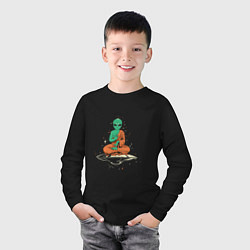 Лонгслив хлопковый детский Space - Yoga, цвет: черный — фото 2