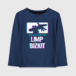 Лонгслив хлопковый детский Limp Bizkit Glitch Rock, цвет: тёмно-синий