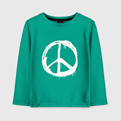 Лонгслив хлопковый детский Pacific symbol white, цвет: зеленый