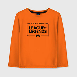 Лонгслив хлопковый детский League of Legends Gaming Champion: рамка с лого и, цвет: оранжевый